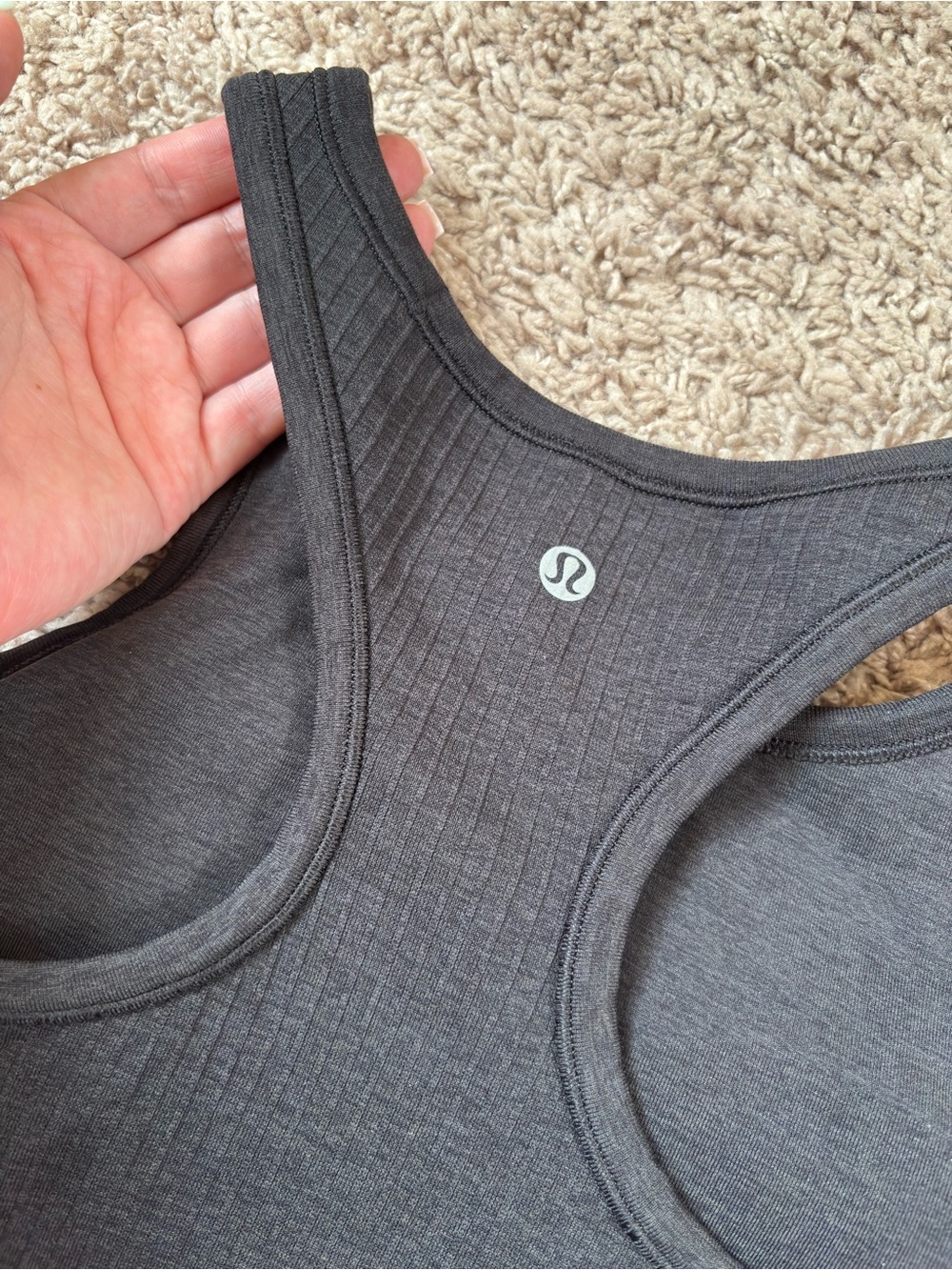 lululemon athletica Black Ribbed Crop Tank